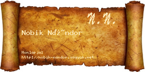Nobik Nándor névjegykártya